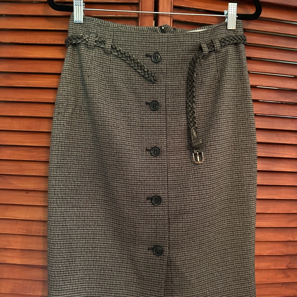 H&M Black and Brown Knee-Length Pencil Skirt for Work